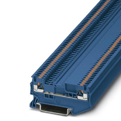 Phoenix Contact Knife Disconnect Terminal Block; PT 1.5/S-MTD BU ; 10A; 300V; 1-Level; #26 - #16; Push-In Connection; Blue